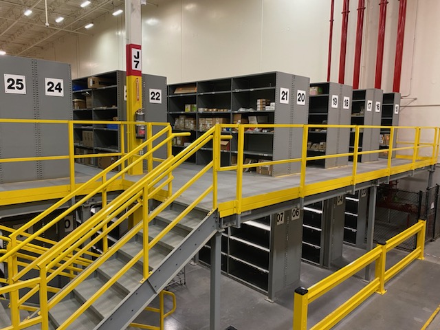 Overview of gently used mezzanine system available for sale, featuring extensive storage capacity image 4