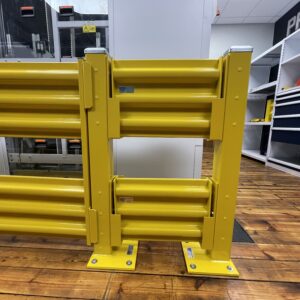 custom steel king bolted guard rail pocket set rail attached