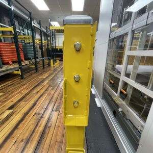 custom steel king bolted guard rail pocket set straight on view