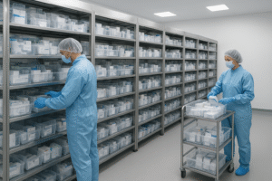 Pharmaceutical Storage Facility – Hygienic Shelving and Bins