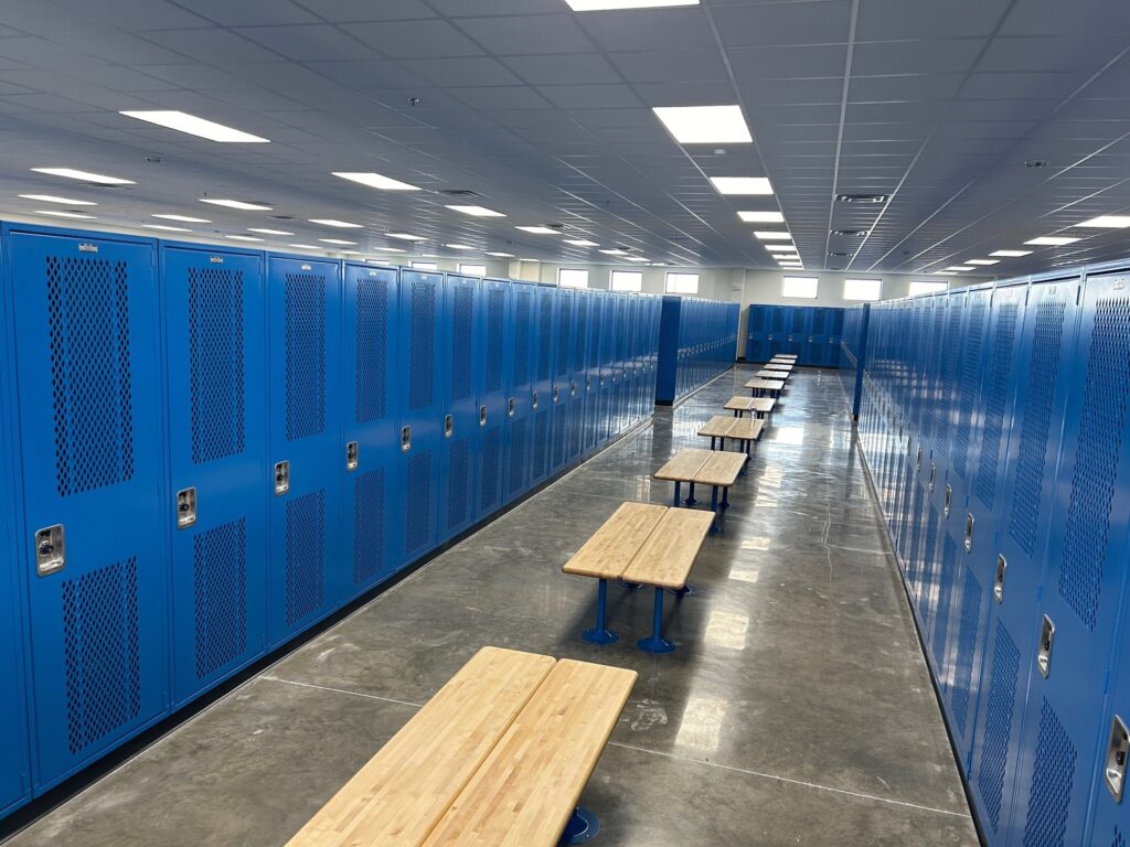 blue lockers school