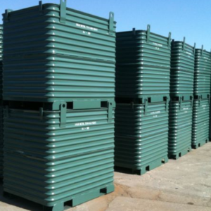 Steel King Round Corner Corrugated Containers Vista Green Stacked