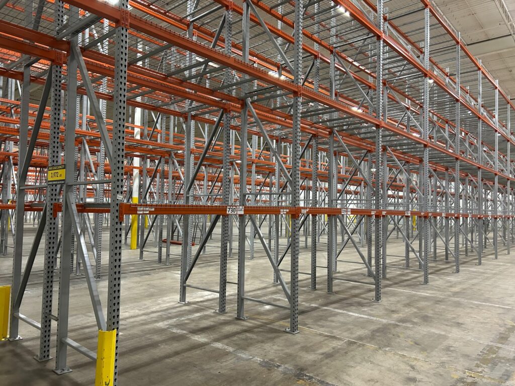 used-selective-pallet-rack-22ft-four-levels