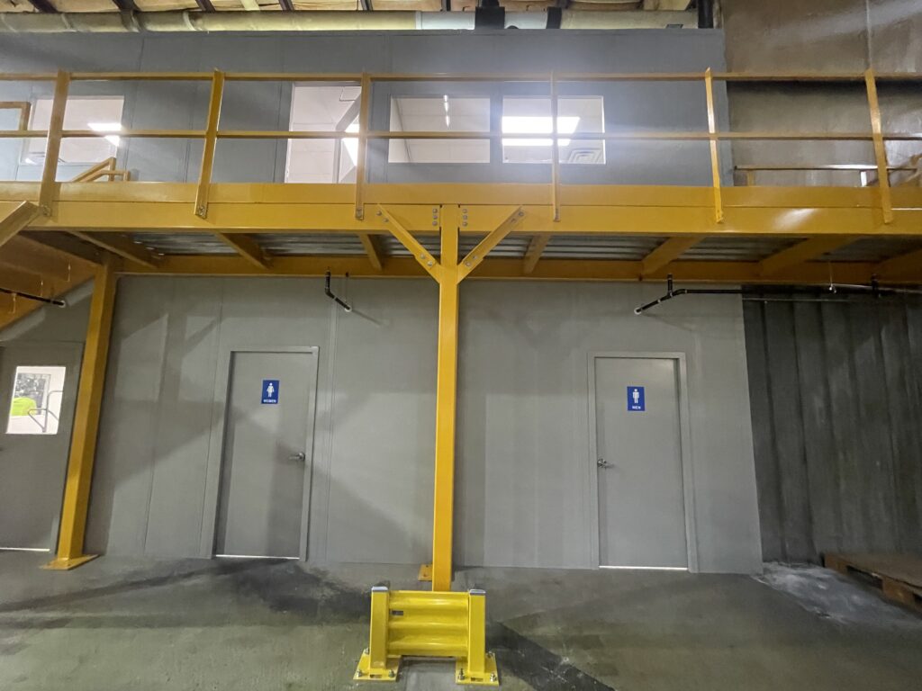 Bathroom on bottom floor of modular building 
